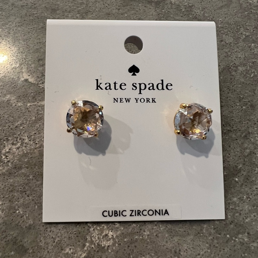 Kate Spade Gold and Clear Cubic Zirconia Earrings